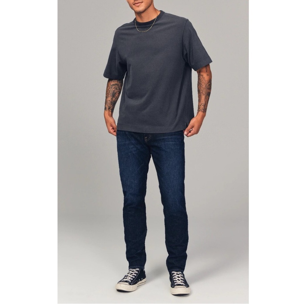 Abercrombie & Fitch Men's Athletic Skinny Stretch Jeans Dark Indigo